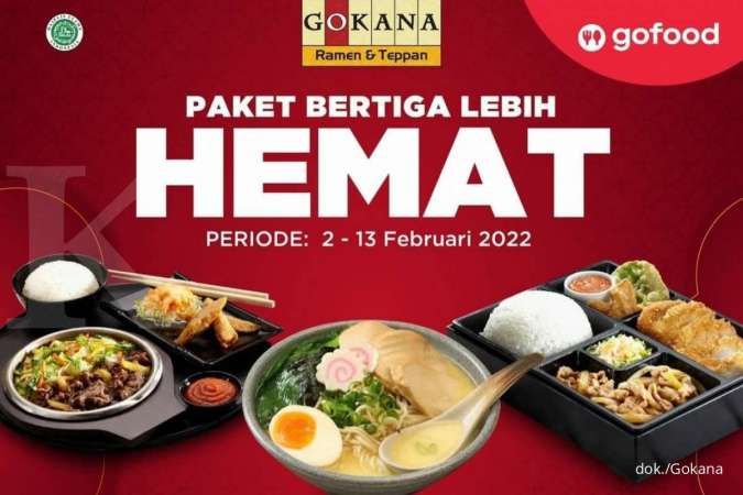 Promo Gokana 2-13 Februari 2022, Ada 3 Porsi Paket Hemat Bertiga Rp 48.000 via GoFood