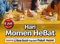 Promo McD Hari Momen HeBat Cuma 8 Juli, Beli Paket HeBat Apa Saja Free Menu Receh