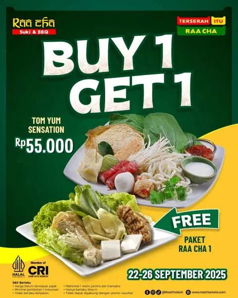 Promo Raa Cha Buy 1 Get 1 22-26 September 2025