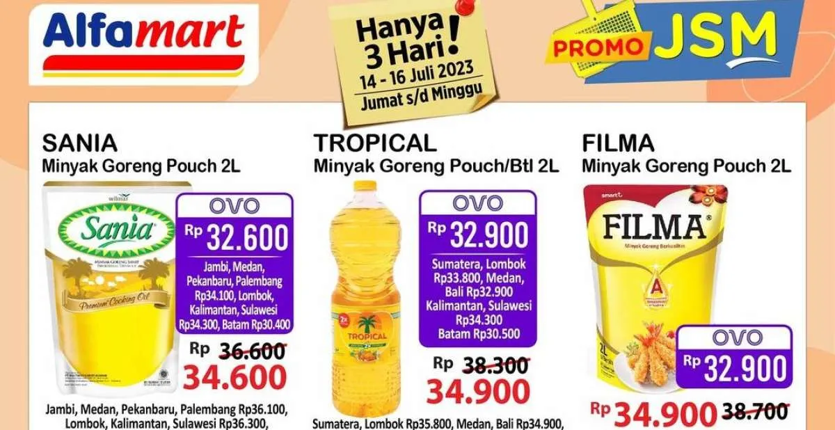Katalog Harga Promo JSM Alfamart 14-16 Juli 2023, Potongan Harga untuk Minyak Goreng