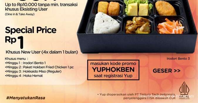 Promo HokBen dan Yup Bulan Juli 2025, Harga Spesial Rp 1 dengan Kode Promo Ini