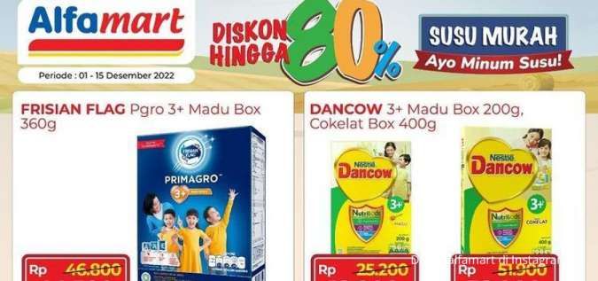 Harga Promo Alfamart Hari Ini 14 Desember 2022, Susu Murah Diskon hingga 80%