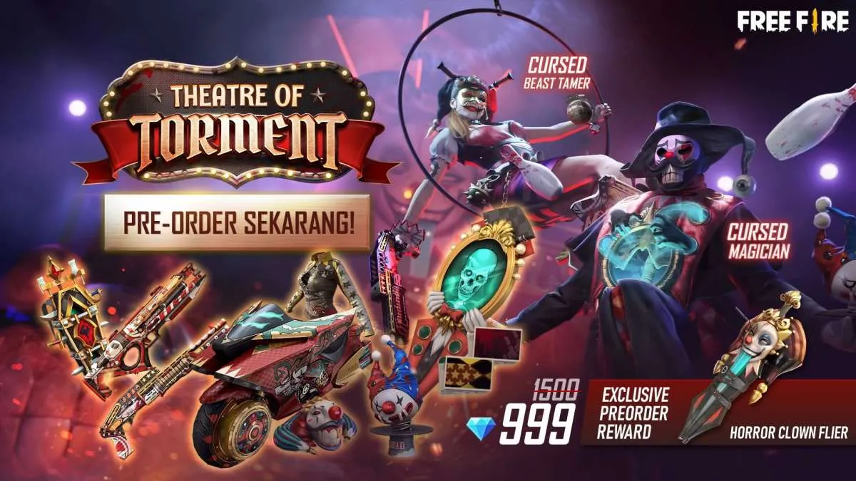 Bertema sirkus, inilah deretan hadiah Elite Pass Theater of Torment Free Fire (FF)