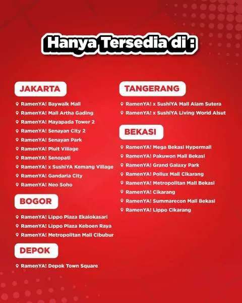 Promo Flash Sale RamenYa! Oktober Lokasi Jawa Barat