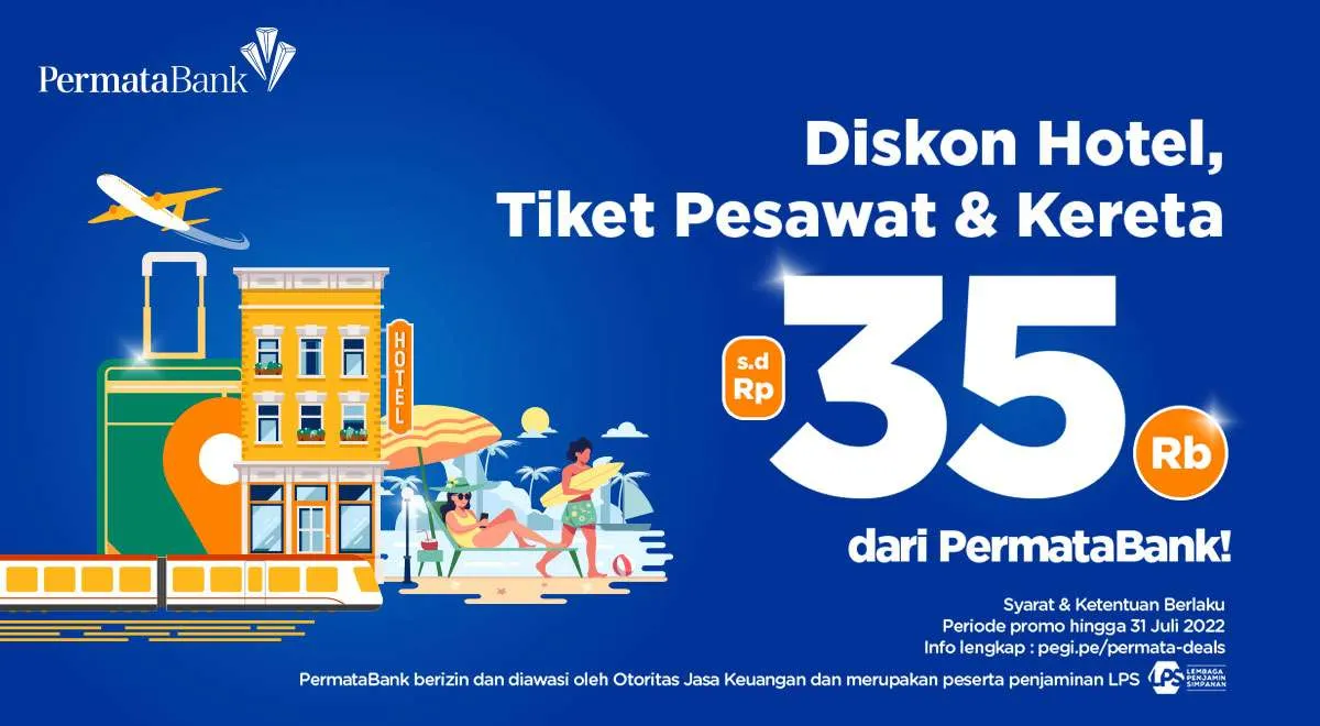 Khusus Permata Bank! Diskon Hotel, Tiket Pesawat & Kereta di PegiPegi s.d Rp 35.000
