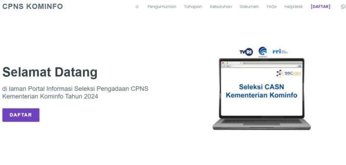 CPNS 2024 Kementerian Kominfo, ini Link Daftar Formasi, Surat Lamaran dan Pernyataan