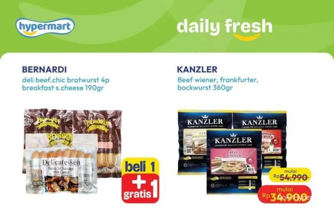 Promo JSM Hypermart 12-15 September 2025, Beli 1 Gratis 1 Sosis Kanzler-Belmeat