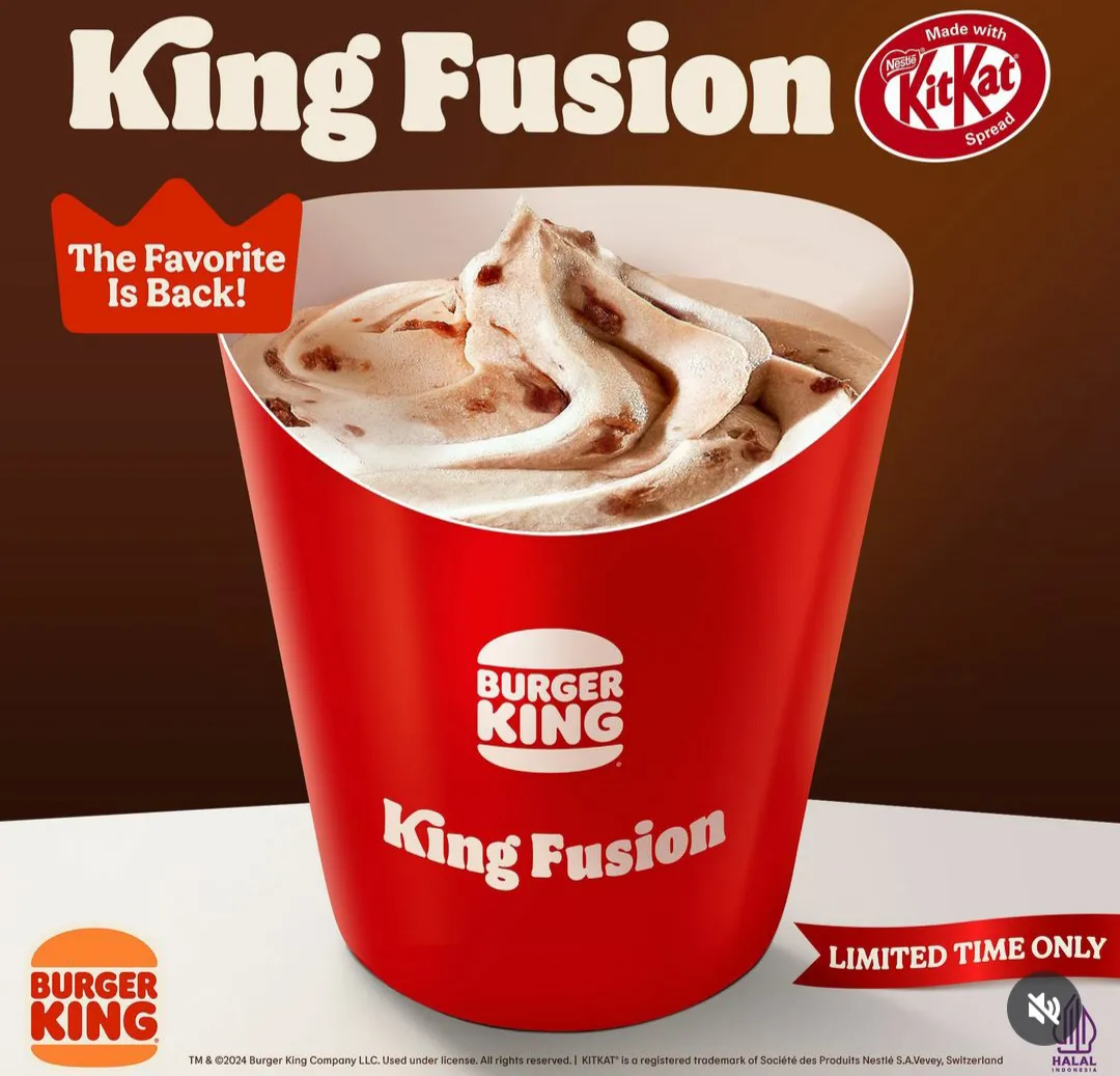 Promo burger king menu king fusion kitkat