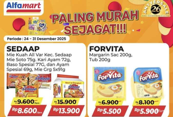 Promo Alfamart Paling Murah Sejagat 24-31 Desember 2025, Mie Sedaap-Mama Lemon Diskon