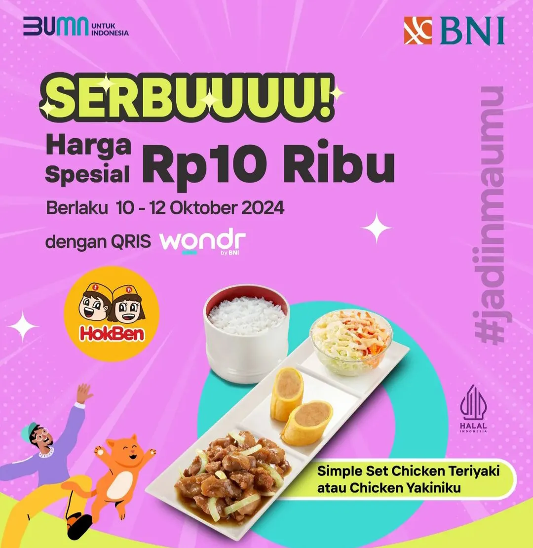 Promo 10.10 Wondr by BNI x Hokben