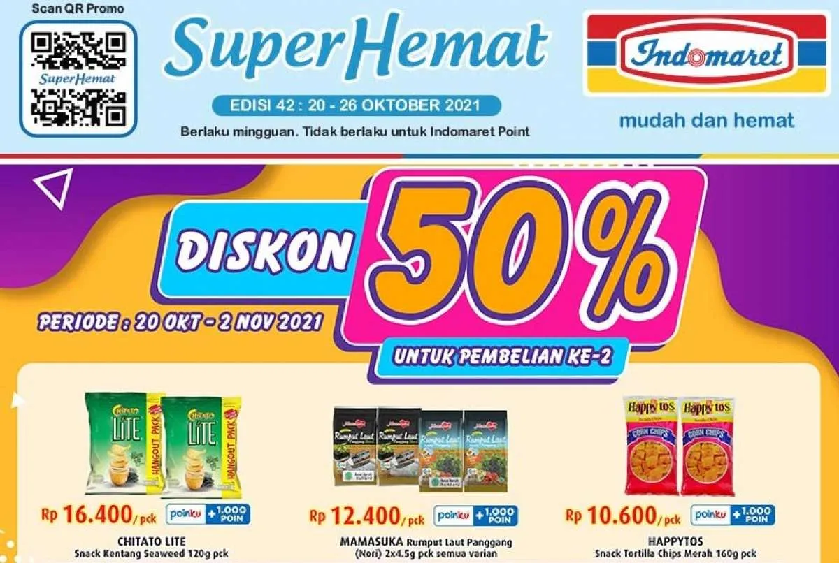 Promo Indomaret Super Hemat 24 Oktober 2021, diskon Hari Minggu!