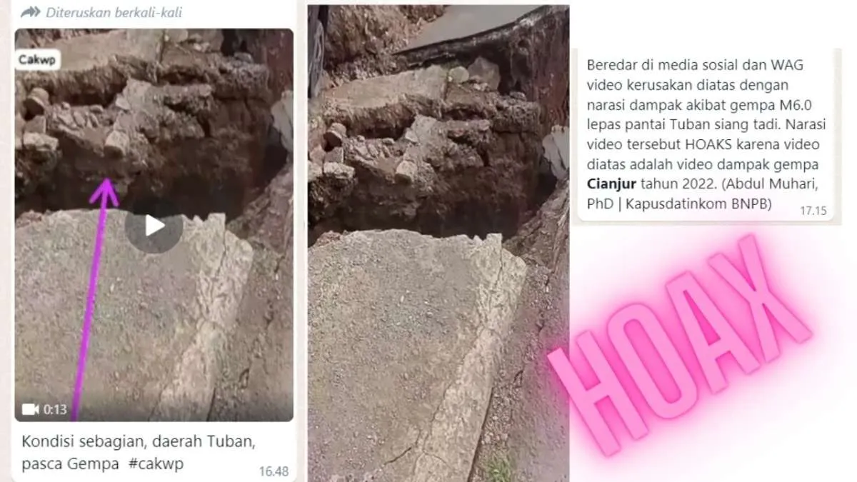 Cek Fakta: Beredar Informasi Hoax Gempa dengan Narasi Kerusakan Gempa Tuban
