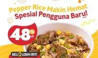 Promo Pepper Lunch Pengguna Boga App, 2 Beef & Cheese Pepper Rice Extra Diskon 40%