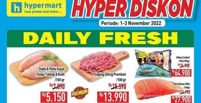 Promo Hypermart Rabu 2 November 2022, Potongan Harga untuk Buah dan Daging