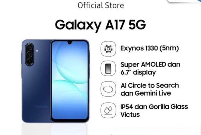Spesifikasi & Harga Samsung Galaxy A17 5G Resmi di Indonesia