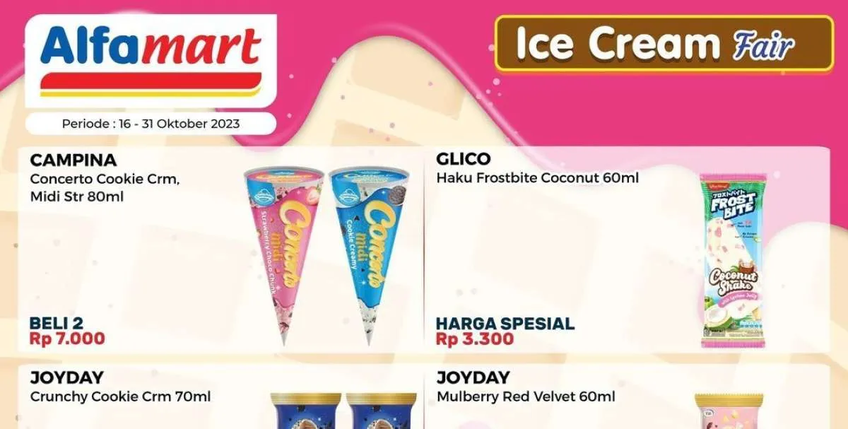  Promo Alfamart 19 Oktober 2023, Promo Es Krim Beli 1 Gratis 1 dan Camilan Hemat