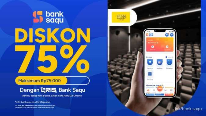 Promo Flix Cinema Diskon 75% Pakai QRIS Bank Saqu Edisi Januari-Maret 2024