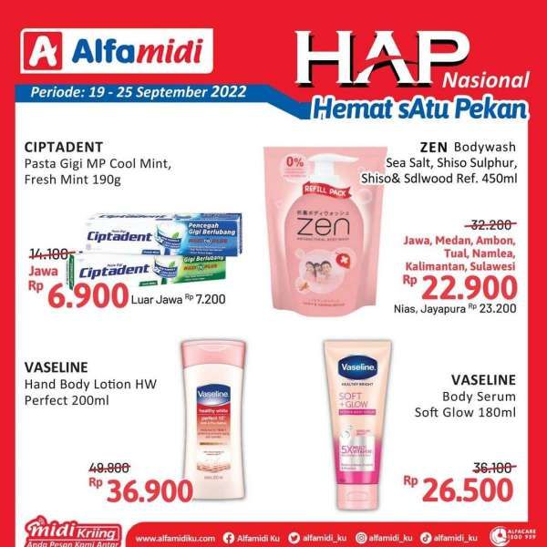 Katalog Promo Alfamidi Hemat Satu Pekan Periode 19-25 September 2022
