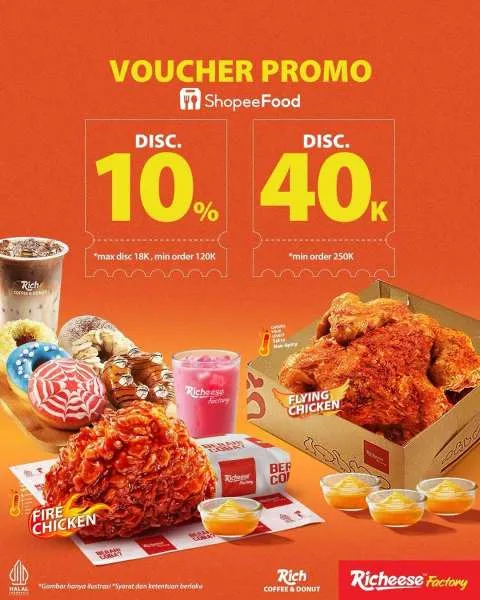 Promo Richeese Factory ShopeeFood Banjir Diskon