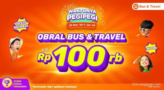 Gunakan Promo PegiPegi Obral Bus & Travel dengan Diskon hingga Rp 100.000