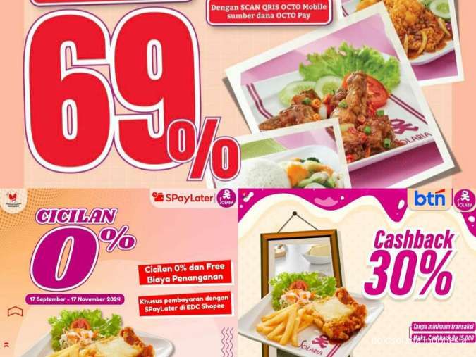 3 Promo Solaria Oktober 2024, Ada Cashback 69% Tanpa Minimum Transaksi