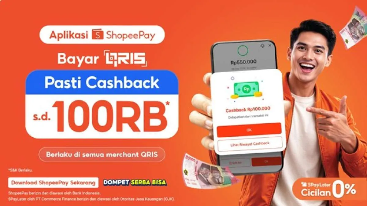 Netizen Ramai Ungkap Kejutan Cashback Hingga Rp100 Ribu dari QRIS ShopeePay