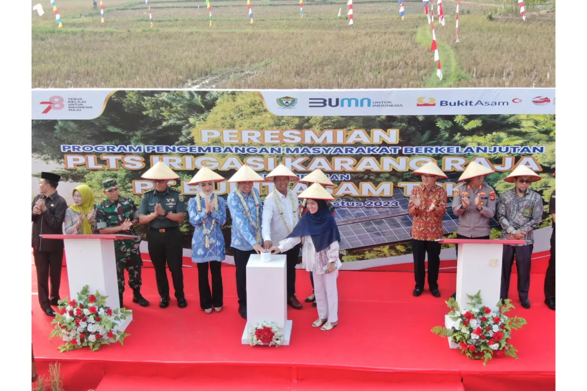 HUT ke-78 RI, Bukit Asam (PTBA) Resmikan PLTS Irigasi Desa Karang Raja