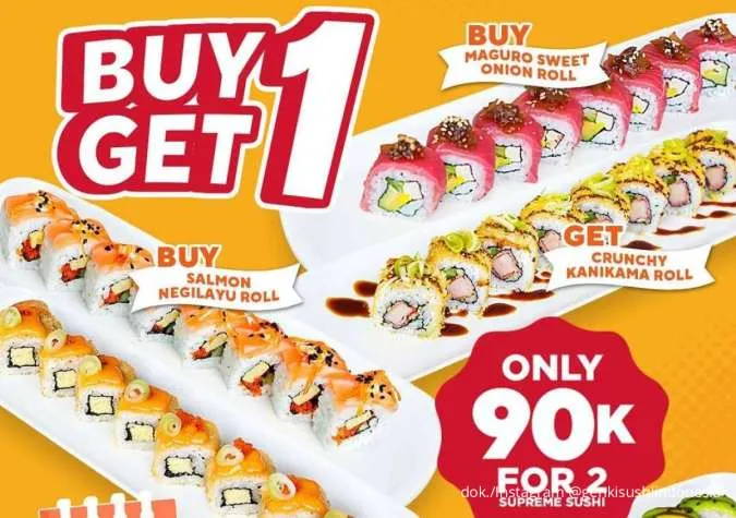 Promo Genki Sushi Buy 1 Get 1 sampai 14 November, 3 Pilihan Paket Serba Rp 90K