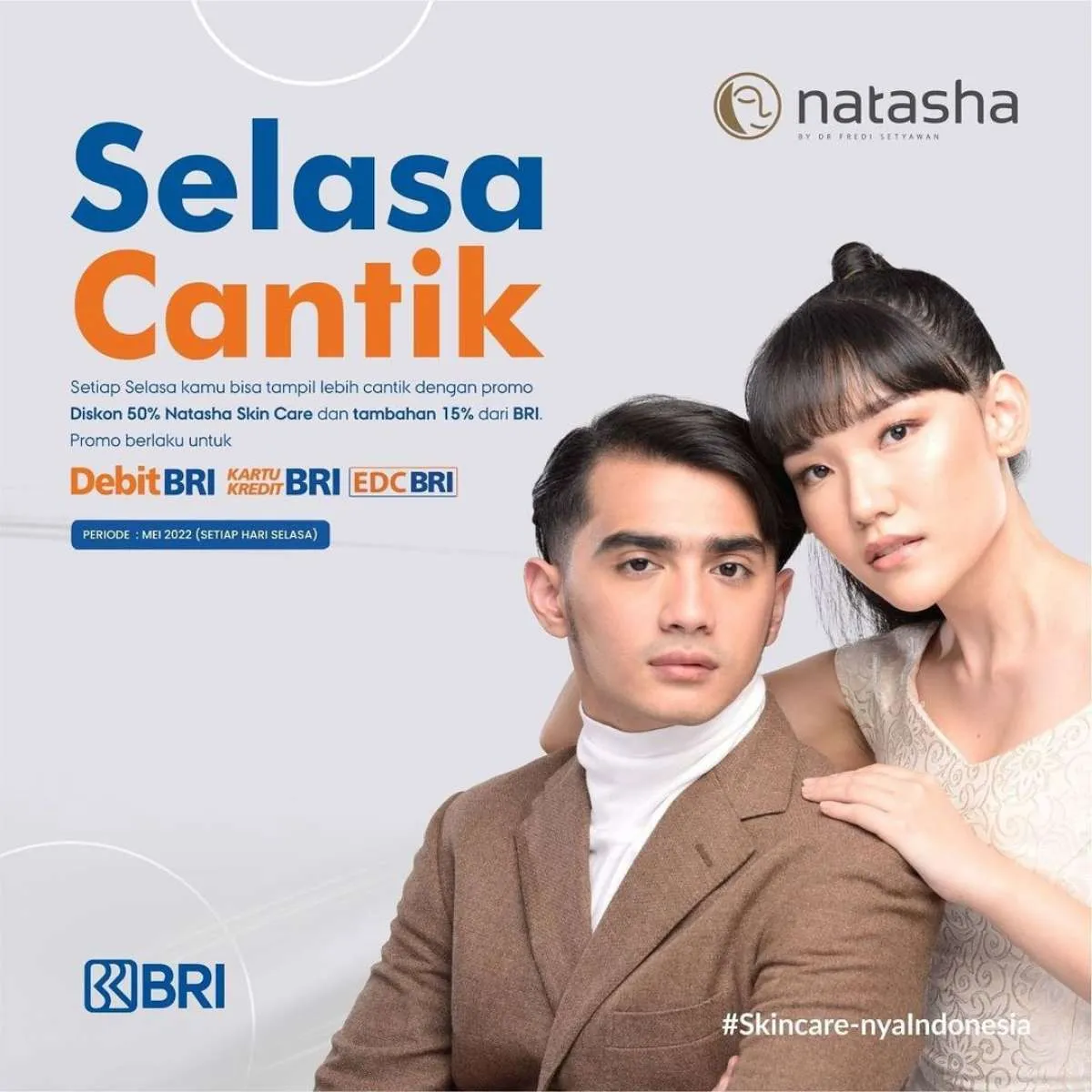 Promo Natasha Selasa Cantik, Ada Ekstra Diskon 15% untuk Pengguna Kredit / Debit BRI