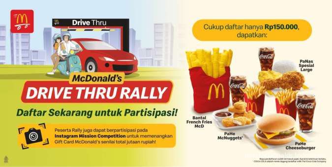 Promo McDonald’s Drive Thru Rally Berhadiah Uang dan Bantal French Fries McD