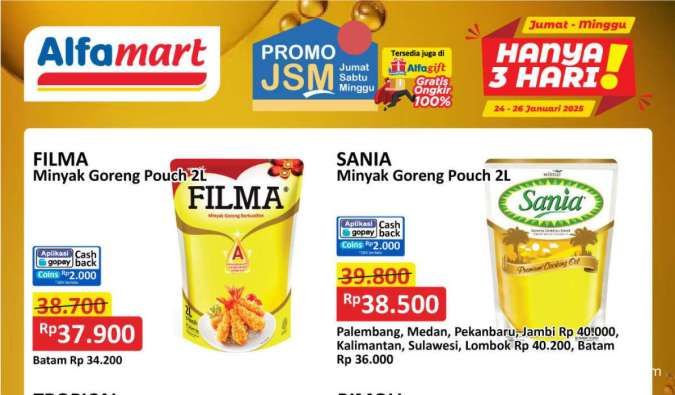 Promo Minyak Goreng Hemat di JSM Alfamart, Superindo dan Indomaret 24-26 Januari 2025