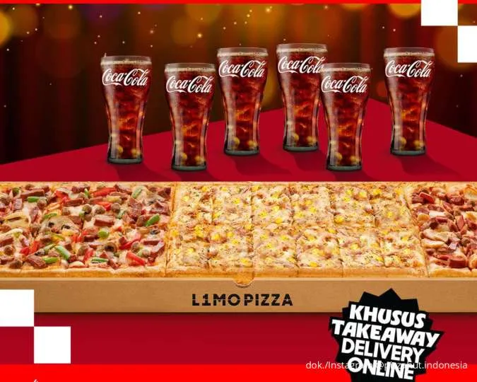 Promo Pizza Hut Holiday Deals Desember, Pizza 1 Meter + Gratis 6 Minum Harga Spesial