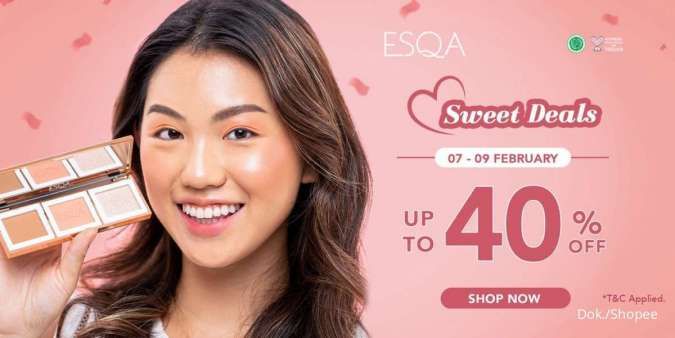 Promo ESQA Sweet Deals 7-9 Februari 2022, Aneka Makeup Berkualitas Diskon hingga 40%