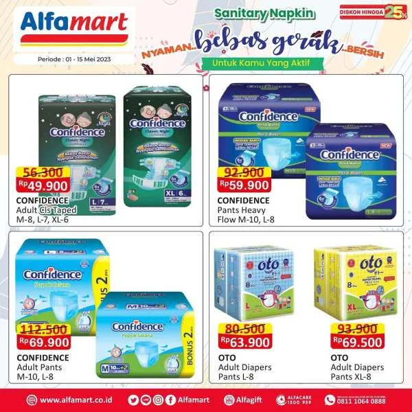 Promo Alfamart Sanitary Napkin Diskon s/d 25% Periode 1-15 Mei 2023