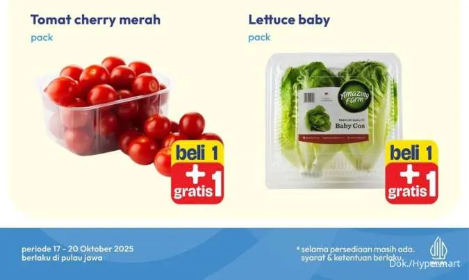 Promo JSM Hypermart 17-20 Oktober 2025, Beli 1 Gratis 1 Tomat Ceri-Lettuce Baby