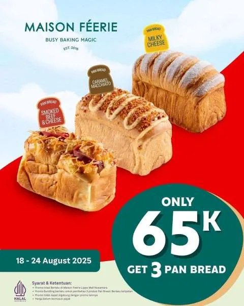 Promo Maison Feerie 3 Pan Bread Hemat