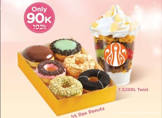 Promo J.CO Sweet Twist 20-31 Oktober, Paket 1/2 Dozen Donuts + J.COOL Cuma Rp 90.000