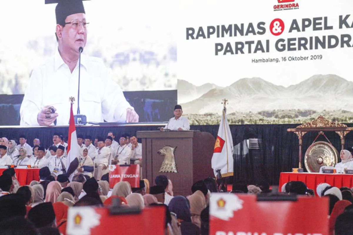 Ini tiga sikap politik Prabowo yang disampaikan dalam Rapimnas Gerindra