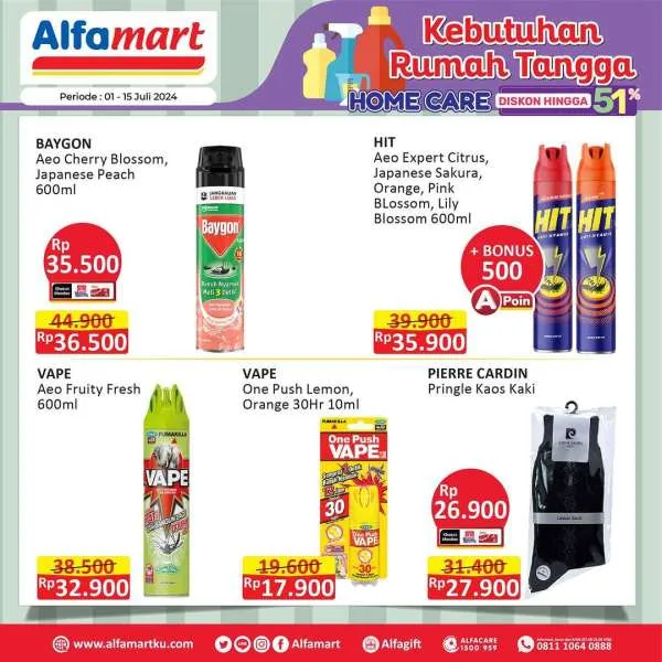 Promo Alfamart Home Care Diskon s/d 51% Periode 1-15 Juli 2024