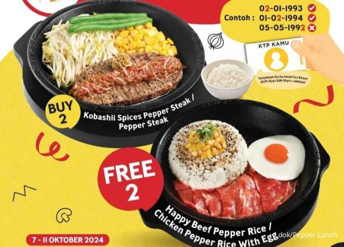 Promo 10.10 Pepper Lunch 7-11 Oktober 2024, Buy 2 Free 2 Porsi Pepper Steak