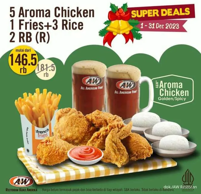 Promo AW Restoran Super Deals 1-31 Desember 2023