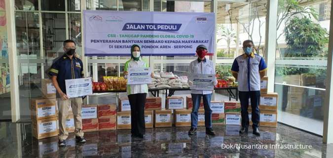 Tanggap Covid-19, PT Bintaro Serpong Damai (Tol BSD) dan Sari Roti Bagikan Sembako dan Ribuan Roti kepada Masyarakat