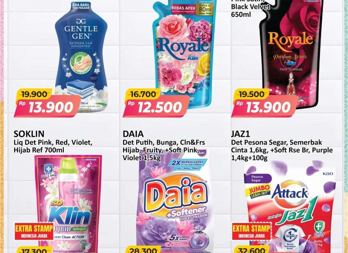 Promo Deterjen Weekend, Daia dan Attack Harga Spesial Sampai Hari Minggu