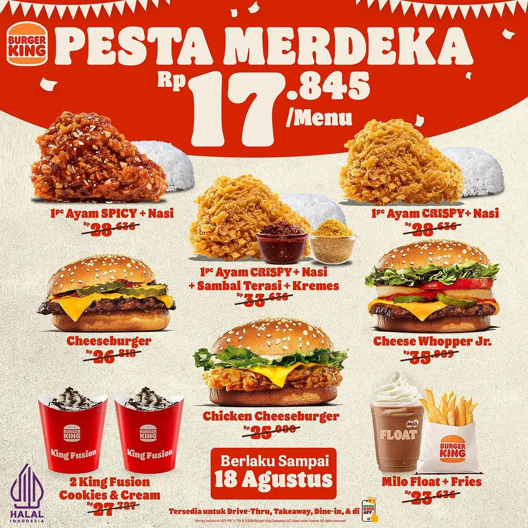 Promo Burger King Spesial Kemerdekaan Agustus 2024