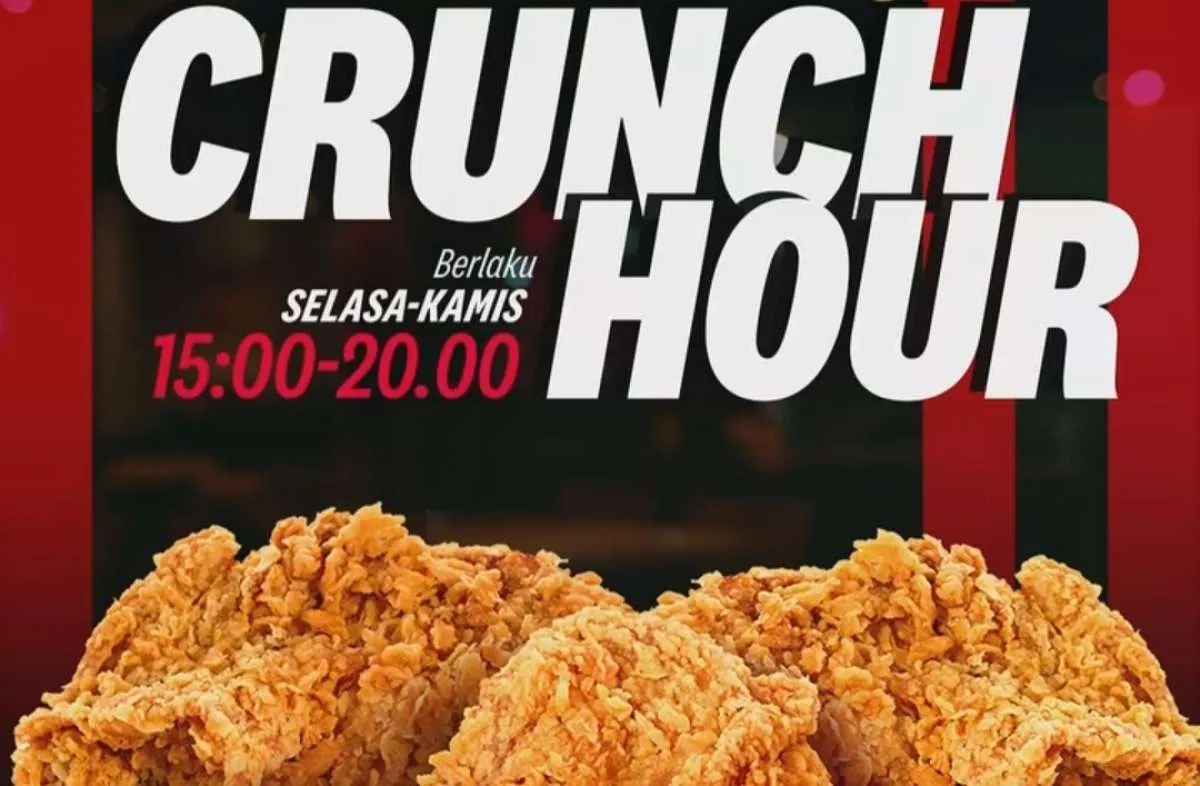 Nikmati Paket 5 Ayam Pakai Promo KFC Crunch Hour Rp 60K Saja, Cuma Selasa-Kamis