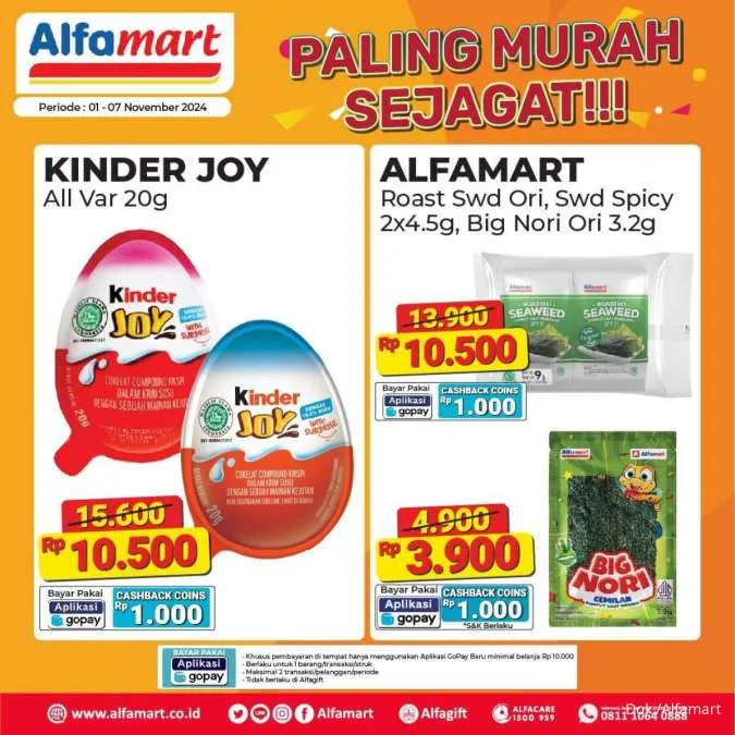 Promo Alfamart Paling Murah Sejagat Periode 1-7 November 2024