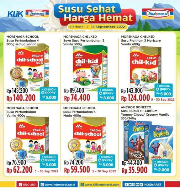 Promo Indomaret Susu Sehat Harga Hemat Periode 1-15 September 2022