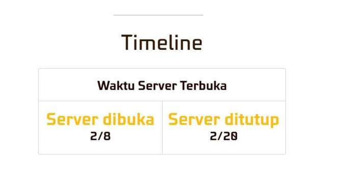 Jadwal FF Advance Server 2025