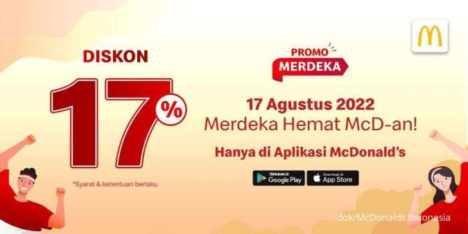 Spesial Promo McD 17 Agustus 2022, Diskon Merdeka Hemat 17% untuk Semua Menu McD