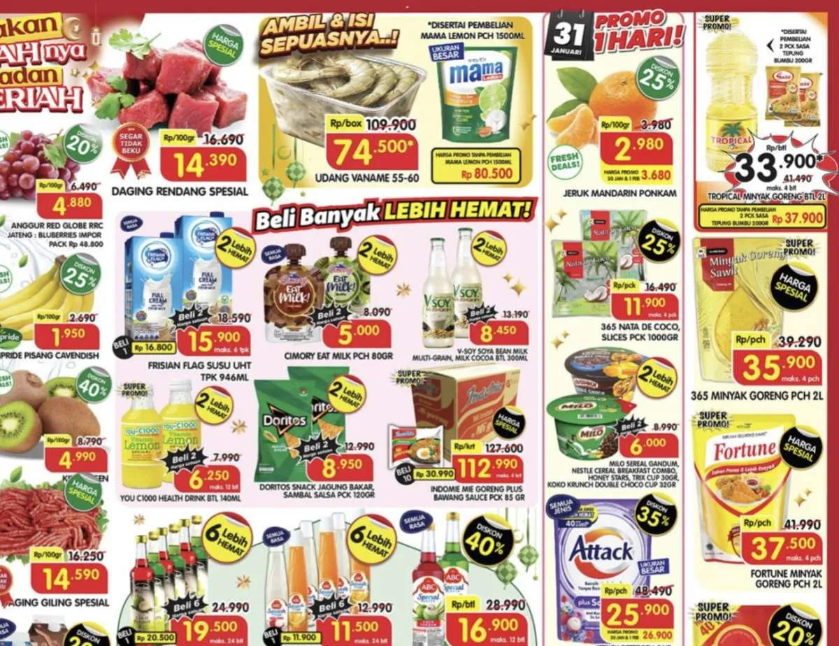 Promo Superindo Hari Ini 30 Januari-1 Februari 2026, Durian Monthong Harga Spesial
